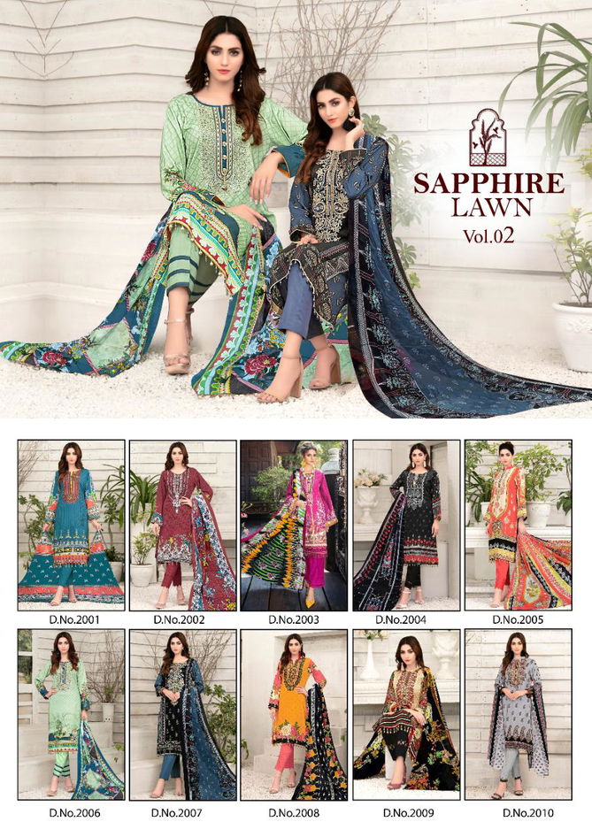 Sapphire Lawn 2  Latest Fancy Designer Karachi Dress Materials Collection